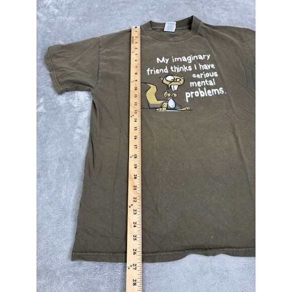 Vintage Y2K Comedy Short Sleeve T Shirt Men's Size Medium Green - Picture 9 of 10